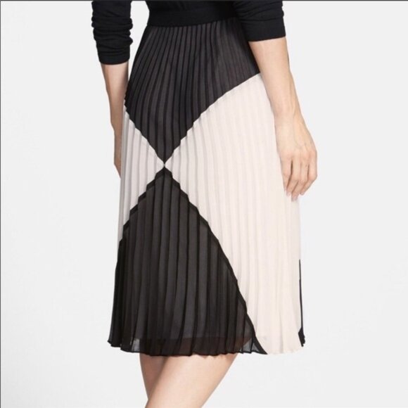 Halogen Chic Two-Tone Pleated Midi Skirt - Size 8 - Picture 4 of 8